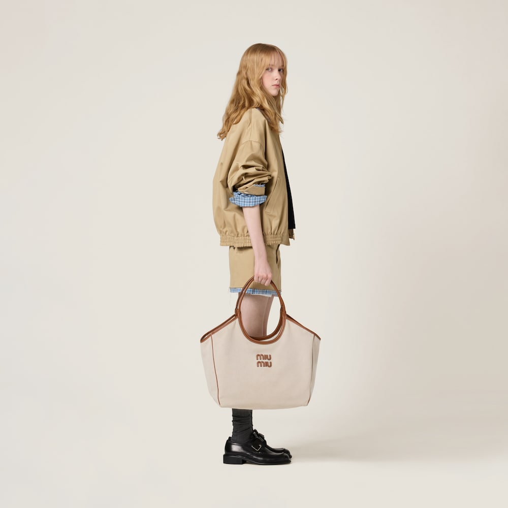IVY canvas and leather tote bag Beige/Brandy 5