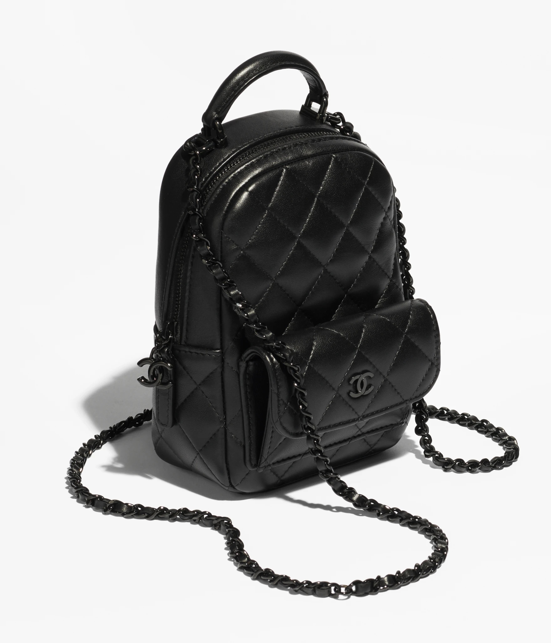 CLASSIC MINI BACKPACK Lambskin & Black Metal Black