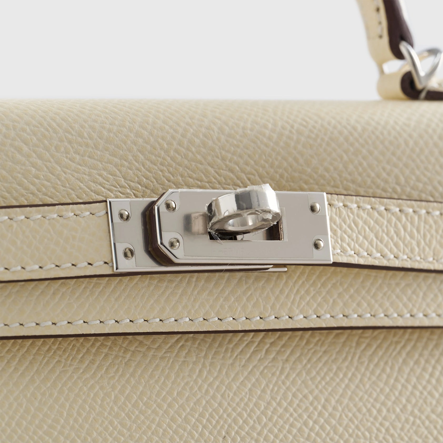 Hermès Kelly 20 Epsom Nata Yellow / Orange Strap Palladium Hardware 6