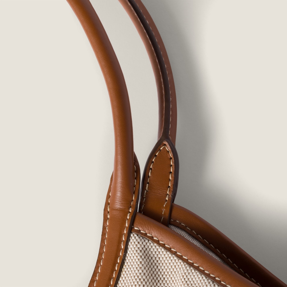 IVY canvas and leather tote bag Beige/Brandy 7