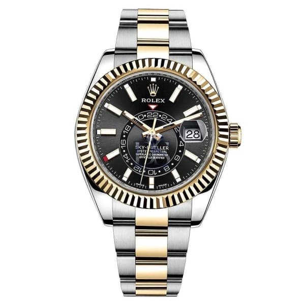 Rolex Sky-Dweller 18K Yellow Gold Black Dial Men's Watch Ref# 330933-0002