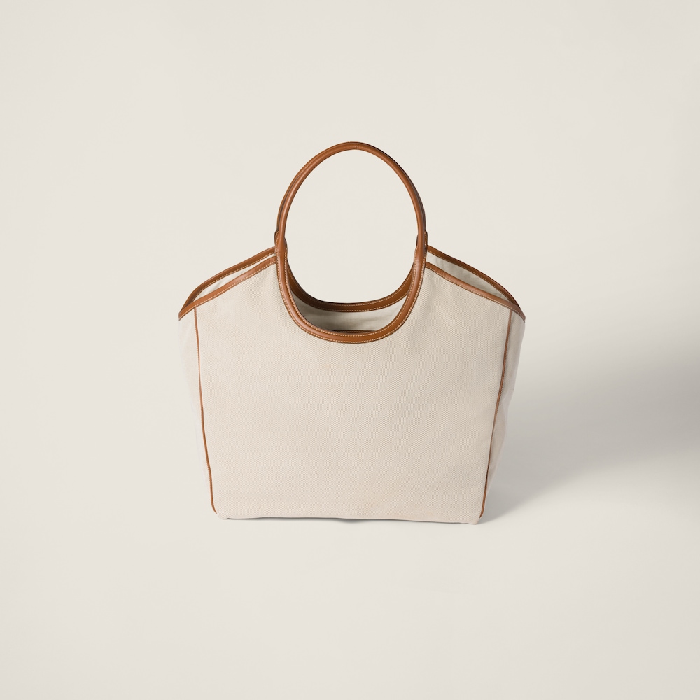 IVY canvas and leather tote bag Beige/Brandy 4